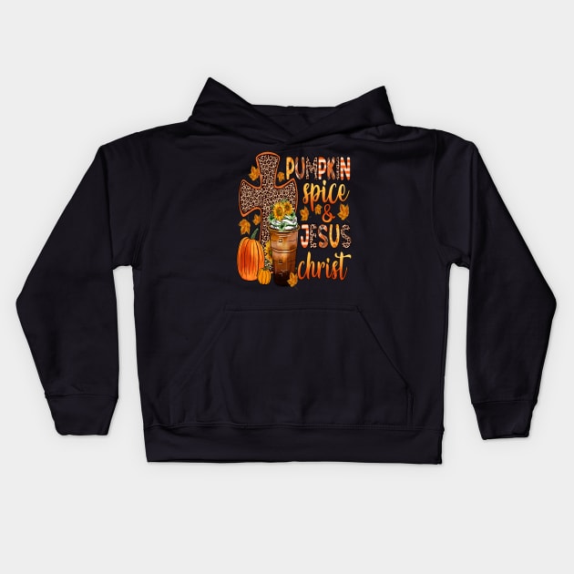 Pumpkin Spice Jesus Christ Kids Hoodie by rhazi mode plagget